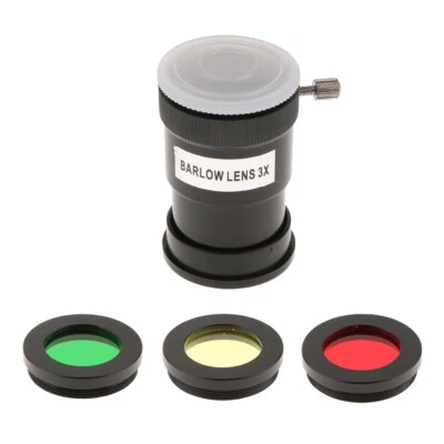 1.25" Magnification Barlow Lens Color Filter Kit for Telescope Eyepieces - Image 1 of 4