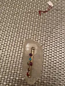 Sterling Silver Chakra WAND Healing Crystals & Precious Stones Necklace 18.2Gram - Picture 1 of 6