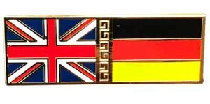 *NEW DESIGN* GB Union Jack UK & Germany Friendship Flags Enamel Lapel Pin Badge - Picture 1 of 5