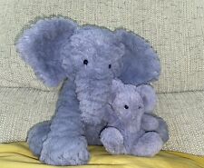 Jellycat Medium Fuddlewuddle Blue Elephant & Little Poppet Elephant