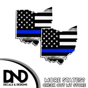 Ohio CASCO Calcomanía Policía Línea Azul Andrajosa Bandera Americana Pegatina Paquete de 50 - Imagen 1 de 1