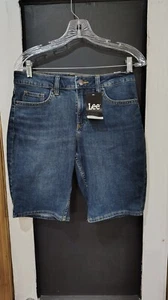Mujer Lee Regular Fit Bermuda Azul Vaqueros Pantalones Cortos Talla 6 Nuevo - Imagen 1 de 5