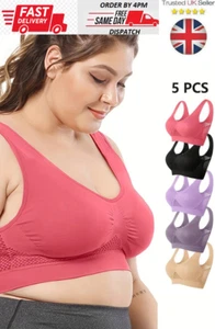 Sujetadores deportivos sin costuras talla grande para mujer Top corto Chaleco cómodo elástico sujetador sin relleno - Imagen 1 de 15