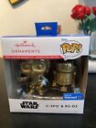 Hallmark Ornaments/Funko Pop! Star Wars C-3PO and R2-D2 Chase Gold-Walmart Excl