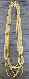 Vintage Monet Necklace Gold Tone Multi Strand T51 - Picture 1 of 4