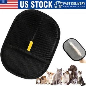 Pet Hair Removal Glove for Cats & Dogs Reusable Grooming Gloves Hair Remover - Picture 1 of 16