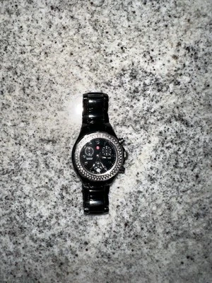 Michele Tahitian 35mm Ceramic Black Diamond Ladies Watch MWW12A000005 - Image 1 of 4