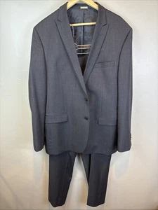 Joseph Abboud 48L 40x30 2 piece Suit 100% Wool Black Slim Fit - Picture 1 of 15