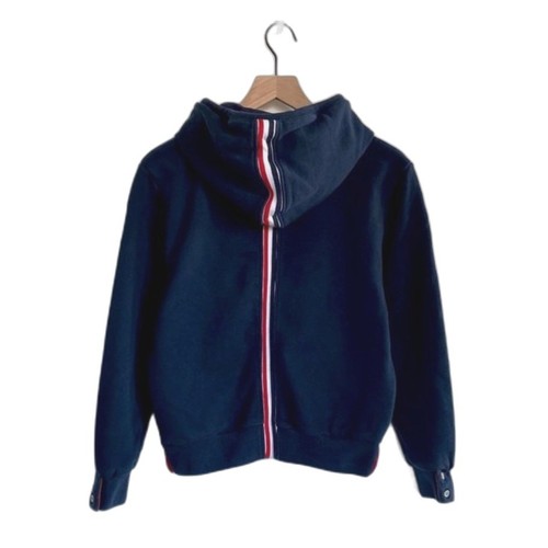 Felpa con cappuccio pullover Thom Browne a righe sul retro colore navy taglia XS