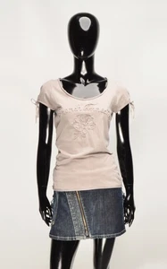 FCUK French Connection Y2K 2000's Coquette Garment Dyed Gray Top Size S - Picture 1 of 7