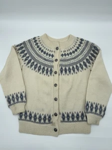 Vintage Dale Of Norway Fair Isle Strickjacke Winter Pullover reine Wolle Gr. M 42 80er - Bild 1 von 20