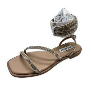 Steve Madden Azaria flache Damen-Sandalen Rouge Strass aufgerollt Größe 7 Slipper - Bild 1 von 9
