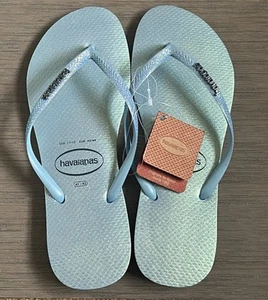 Havaianas Women turquoise Flip Flops Size 7 (41-42). shiny Flip Flops.BNWT - Picture 1 of 10