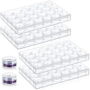 4 Pcs Bead Organizer Transparent Embroidery Bead Storage Containers with Lid ... - Picture 1 of 7