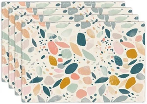 Funny Placemats Set of 4 12x18" Abstract Linen Kitchen Dining Table Decor - Picture 1 of 7