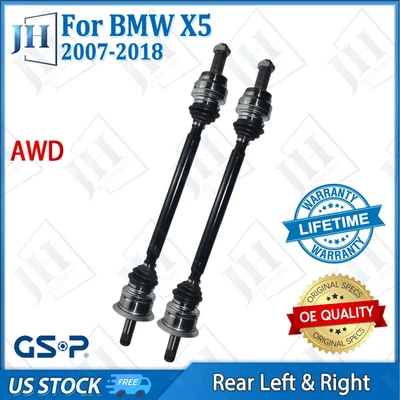 OE Rear Pair Left Right CV Axle Shaft Set For 2007-2018 BMW X5 X6 L6  AWD - Image 1 of 4