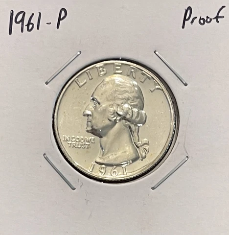 1961-P Washington Quarter Proof - 90% Silver Cover