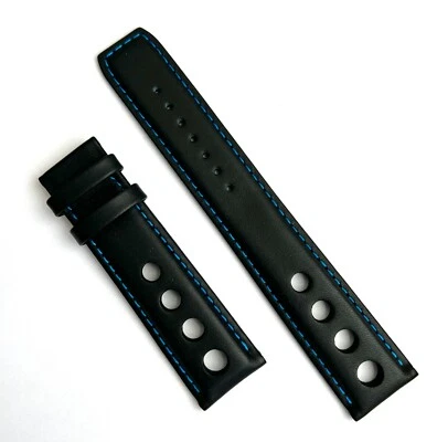 Correa de reloj de cuero original Tissot PRS516 22 mm T100427A negra/azul  Foto 1 de 2