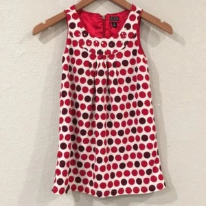 The Children's Place Girls Sz 6 Dress Corduroy Polka Dot Preppy Tank - Picture 1 of 8