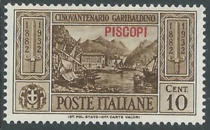 1932 EGEO PISCOPI GARIBALDI 10 CENT MH * - I39-7 - Bild 1 von 1