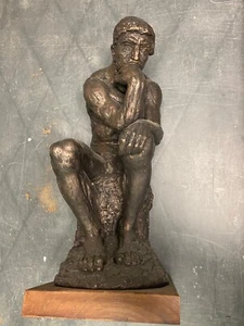 Rodin The Thinker By Austin Productions 1962 MCM Sculpture 15” - Picture 1 of 8