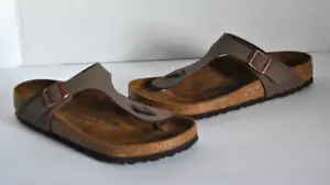 SANDALI TANGA BIRKENSTOCK GIZEH BIRKO-FLOR MARRONI DA DONNA NUOVI SENZA ETICHETTE TAGLIA 7-7,5US / 38 EU - Foto 1 di 8