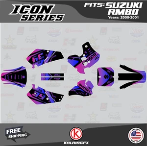 Graphics Decal Kit For Suzuki RM80 (2000-2001) RM80 Icon Series - Magenta Shift - Picture 1 of 4