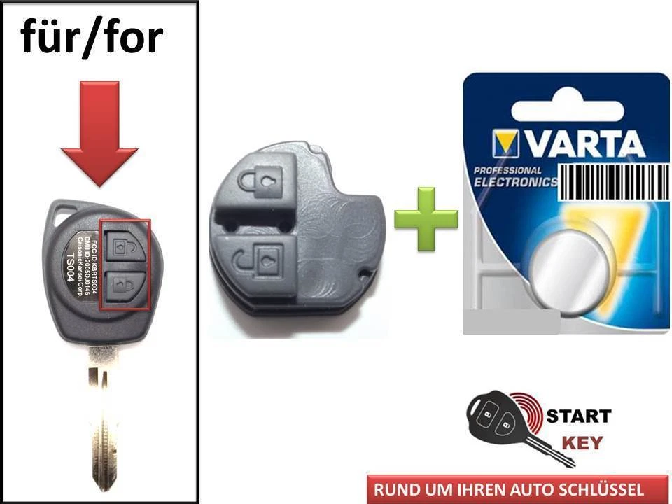 Llave Suzuki goma + batería Swift Ignis Vitara Splash Agila Pixo Sedici