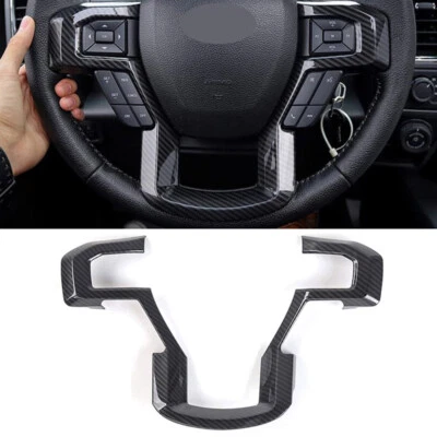 Biseles de cubierta de volante para Ford F150 F250 F350 2017-2020 fibra de carbono Foto 1 de 4