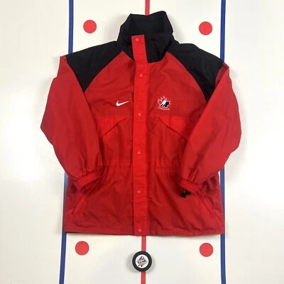 Chaqueta cortavientos vintage Nike Team Canada hockey cremallera completa talla mediana para hombre” Foto 1 de 4