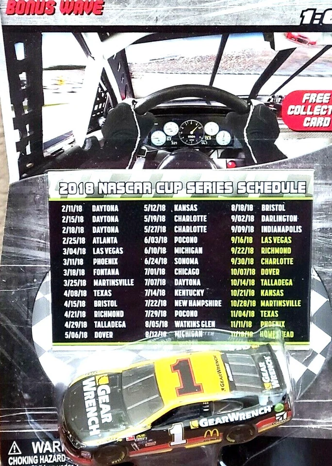Llave de engranajes Jamie McMurray Bonus Wave 2018 calendario NASCAR 1/64 esquinas blandas muy buen estado Foto 1 de 1