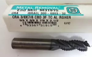 METAL REMOVAL M31915 3/8X3/8X7/8X2 1/2 3F ROUGH END MILL FOR ALUM (TICN) 2743253 - Picture 1 of 1