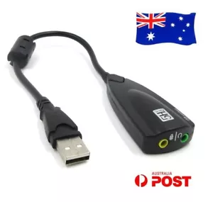 USB SoundCard 3D Virtual 7.1 Mic Audio Headset Speaker Adapter Cable Black White - Picture 1 of 5