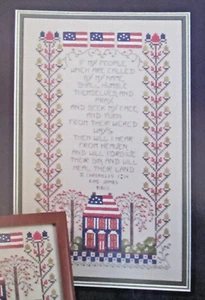 II Chronicles 7:14 - Magazine cross stitch pattern - Prayer American Flag - Picture 1 of 1
