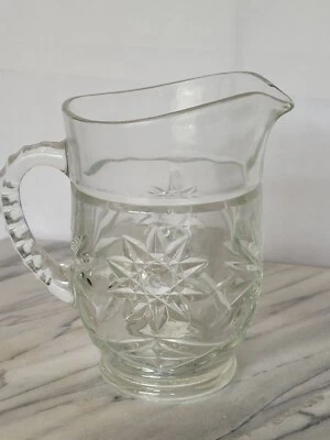 Vintage Anchor Hocking Pint Pitcher Early American Prescut Hobstar Design EAPG C - Image 1 of 4
