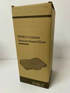HOMCA Cervical Memory Foam Pillow, Ergonomic Contour Orthopedic, White - NEW 