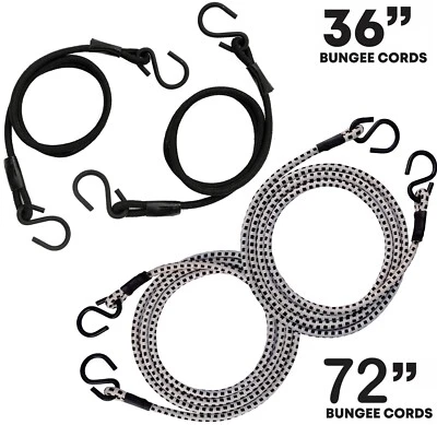 3FT/6FT Long Elastic Bungee Straps Heavy Duty Bungie Cords with Hooks Luggage Rp - Image 1 of 4