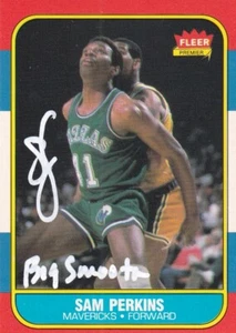 1986 Fleer Sam Perkins ROOKIE Card Dallas Mavericks RARE SIGNED CARD AUTOGRAPH - Picture 1 of 1