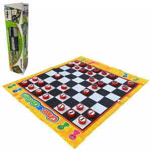 Kinder Schachspiel Gartenschach Schachfiguren mit Schachbrett Spielmatte Outdoor - Bild 1 von 5