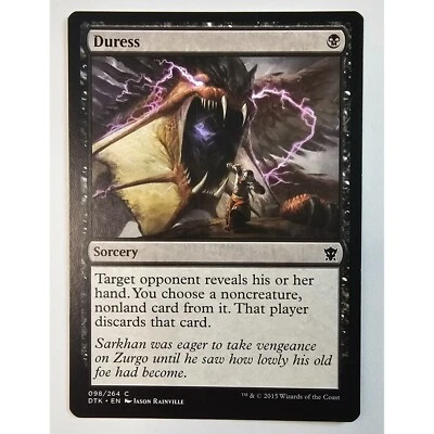 MTG Magic The Gathering Duress Sorcery Card 098/264 DTK Black Dragons of Tarkir - Image 1 of 2