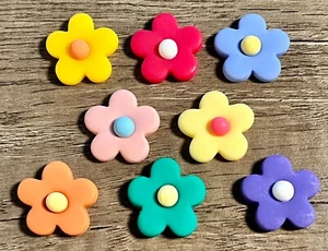 COLORFUL CARTOON FLOWER Charms for Crocs Laces Keychains - Picture 1 of 11
