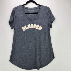 Fifth Sun Tshirt Classic Soft Blessed Womens Medium Grey Tee Casual - Picture 1 of 10