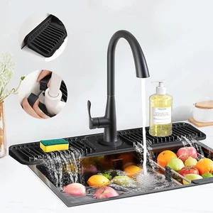 24 Inch Faucet Mat for Kitchen Sink Splash Guard, 7° Slope Silicone Sink Water S - Picture 1 of 12