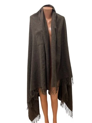 ELVANG Denmark ALPACA WOLLE Schal / Decke Braun Fransen 190 x 153 cm ohne Franse - Bild 1 von 4