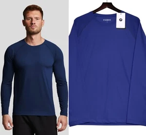 Fioboc Shirt Mens Large PerformancePro Active Crew Neck Long Sleeve Tee Blue NEW - Picture 1 of 17