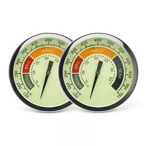 3 1/8” Accurate Luminous BBQ Thermometer Gauge 2 Pcs for Oklahoma Joe’s Smoke... - Foto 1 di 7
