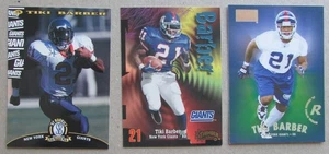 Tiki Barber 3-card lot Virginia Cavaliers New York Giants NFL - Picture 1 of 2