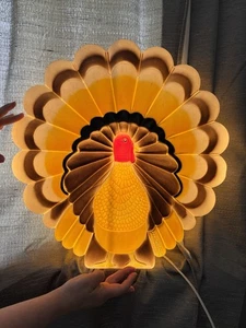 Vintage Thanksgiving Turkey Don Featherstone Union Products Lights Up BLOW MOLD - Picture 1 of 2