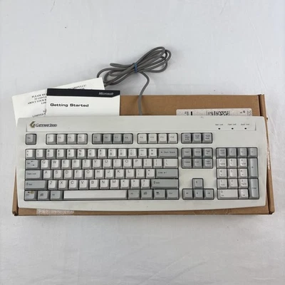 Vintage 90s Gateway 2000 Natural Keyboard 2196003-XX-XXX w/ Box And Manual - Image 1 of 4