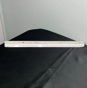 Alvin White Triangle Scale Ruler 12” Architect No. 11 Drafting Poland *Flaws* - Picture 1 of 13